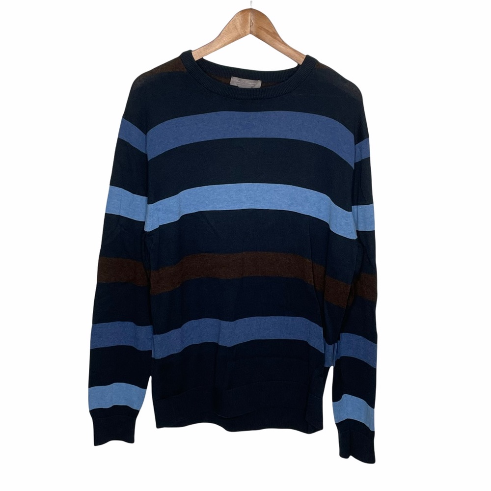 Cremieux supima cotton striped crew neck sweater